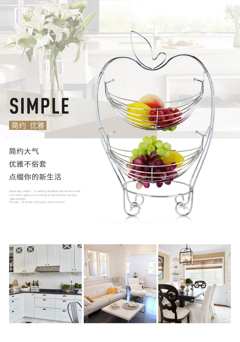 Creative Apple-Shaped Hammock Pear-Shaped 2-Tier Fruit Storage Rack Fruit Basket