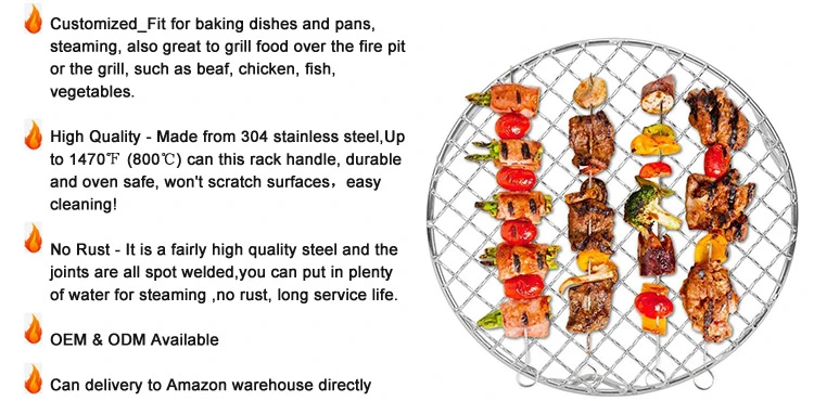 Barbecue Grid Stainless Steel Grill Net Squares Holes Barbecue Wire Mesh for BBQ Charcoal Cooking Grate