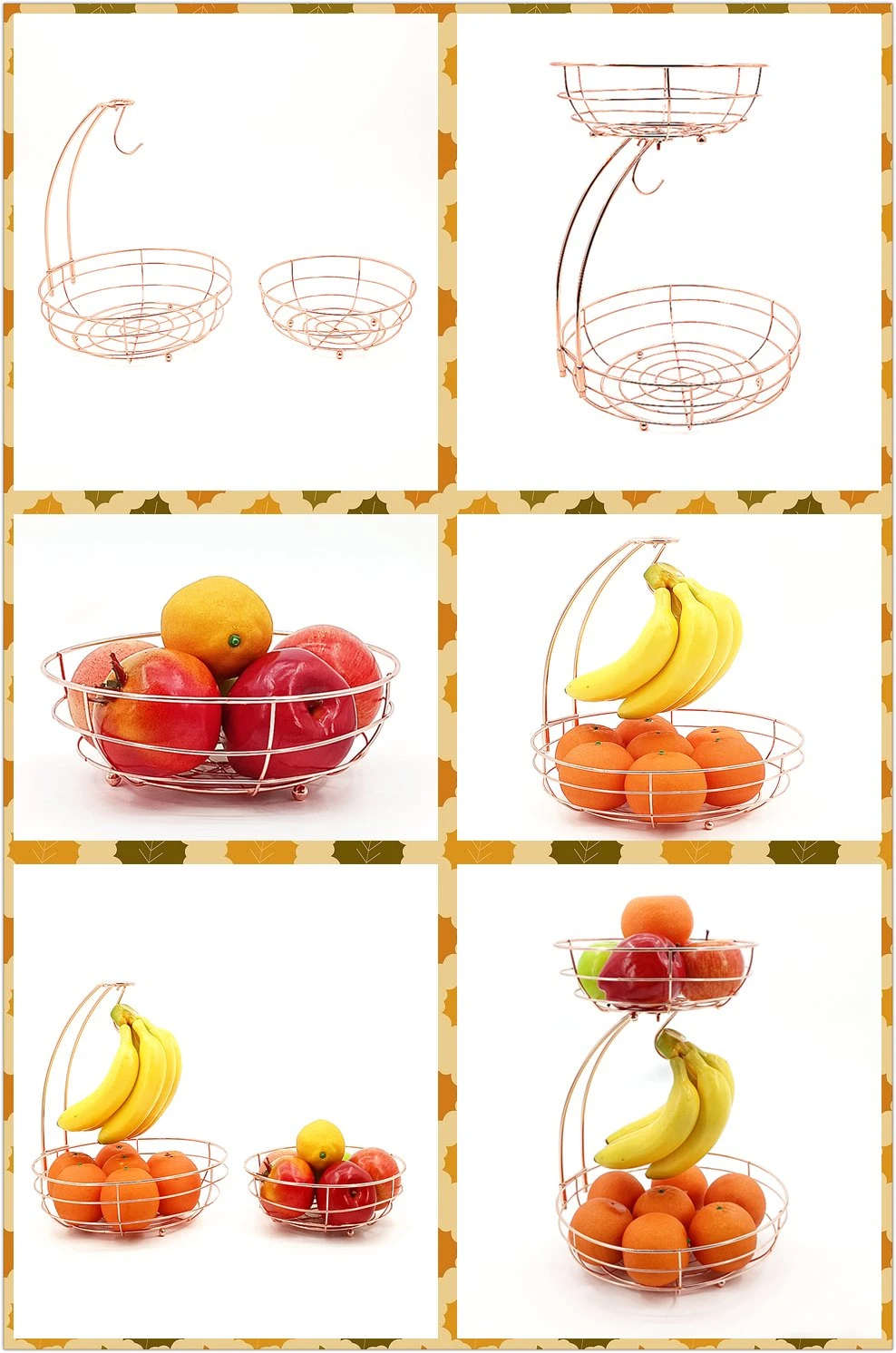 Chinese Factory 2 Tier Round Fruit Basket