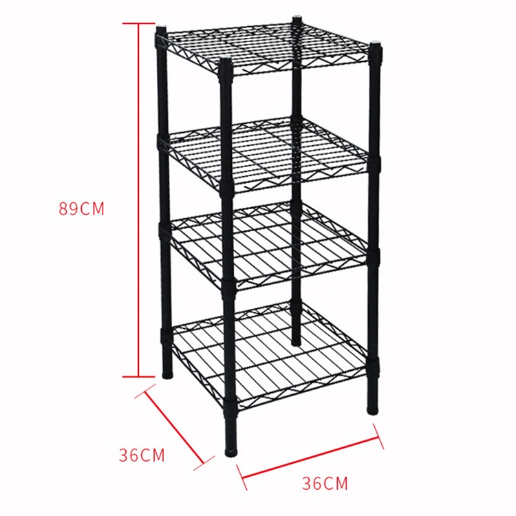 Four-Layer Storage Rack Black Baking Paint Multi-Functional Simple Storage Rack Debris Storage Rack