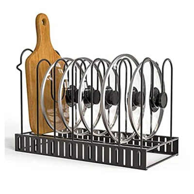 Zähler Schrank Speisekammer Einstellbare Topf Deckel Lagerung Regal Backen Koch Pfanne Halter Home Küche Pan Organizer Rack