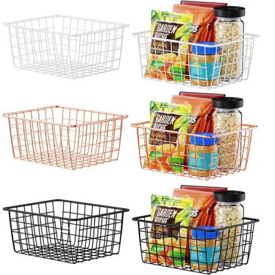 Home Speisekammer Dekor Küche Vorratsbehälter Snack Lebensmittel Obst Organizer Metalldraht Aufbewahrungskorb